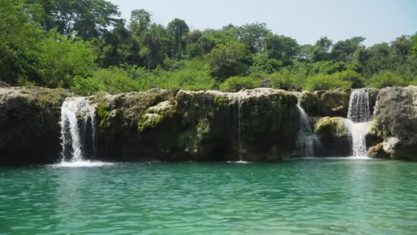 Beautiful tropical waterfall. Philippines, Luzon — Stock Video