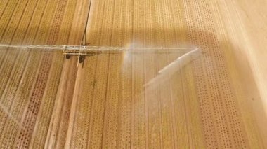 Tarım arazisindeki sulama sistemi.