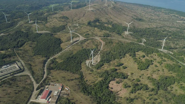 Solar Farm with Windmills. Philippines, Luzon