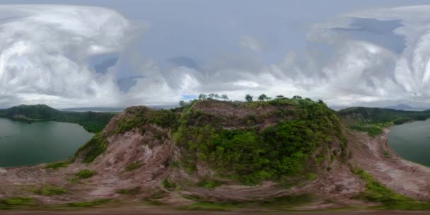 See-Krater am Vulkan Taal. VR 360, Philippinen. — Stockvideo