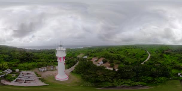 Maják na velkém ostrově, výhled shora VR 360. — Stock video