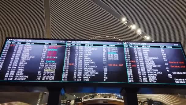 International Airport Departures Board — Stockvideo