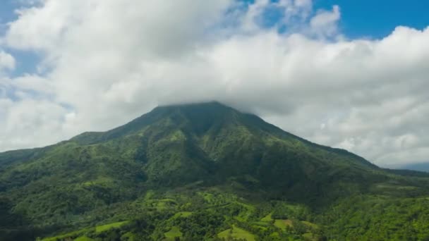 Mt. Masaraga, Bicol Bölgesi 'ndeki volkanlardan biri. Dağ manzarası, Legaspi, Filipinler. — Stok video