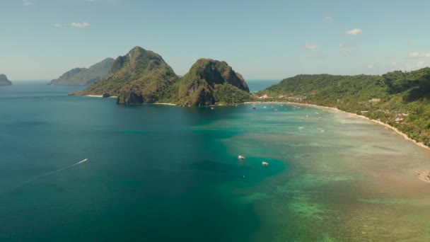 Plaża Las Cabanas w El Nido, Filipiny — Wideo stockowe