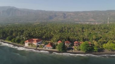 Tropikal plajlı deniz manzarası