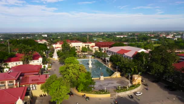 Plaza Salcedo, Dancing Fountain, στο Vigan City, Φιλιππίνες. — Αρχείο Βίντεο