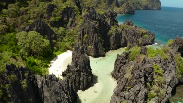 热带海水泻湖和海滩，菲律宾，El Nido. — 图库视频影像