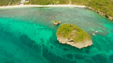 Beah ile birlikte Boracay, Filipinler 'de deniz manzarası.