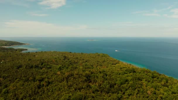 Landschap met kokospalmen en turquoise lagune — Stockvideo