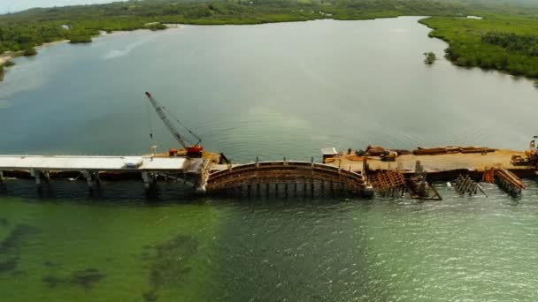 Bridge under construction on the island of Siargao. — Stock Video