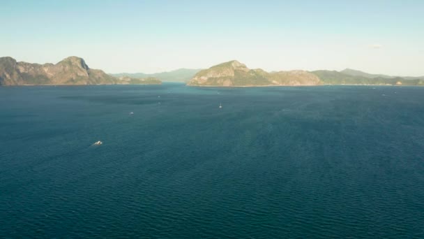 Seascape com ilhas tropicais El Nido, Palawan, Filipinas — Vídeo de Stock