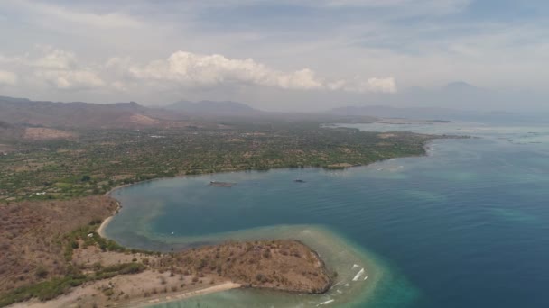 Tropical landscape with, mountains, beach — Stock Video