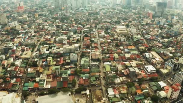 Manila, hlavní město Filipín, pohled shora. — Stock video