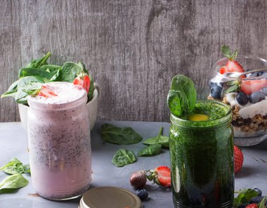 Çilek ve ıspanak Smoothies