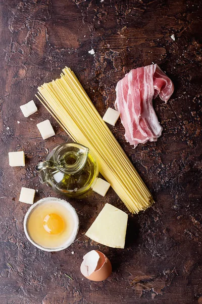 Pasta Carbonara Ingredientes — Foto de Stock