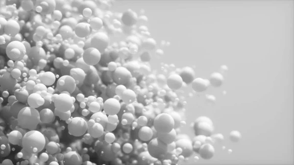 Αφηρημένο φόντο 3d σφαίρες. Σύγχρονη πλαστικό παστέλ φυσαλίδες. Έννοια της φυσικής επιστήμη νανο απόδοση γυαλιστερό μπάλες — Φωτογραφία Αρχείου