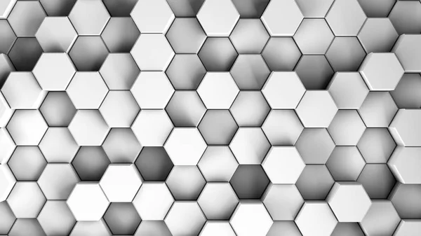 Absztrakt szürke hatszögletű sci-fi méhsejt geometriai háttér. 3D-s renderelés — Stock Fotó