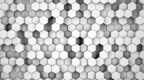 Absztrakt szürke hatszögletű sci-fi méhsejt geometriai háttér. 3D-s renderelés — Stock Fotó