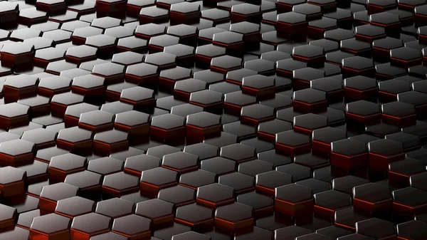 Abstract hexagonal sci-fi honeycomb fundo geométrico. Renderização 3d — Fotografia de Stock