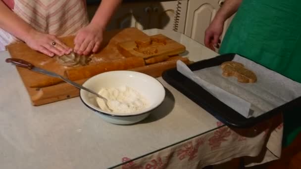 Zubereitungsgebäck zum Backen — Stockvideo