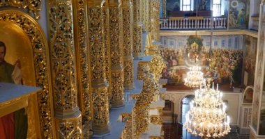 Ortodoks Kilisesi, Kiev Perchersk Manastırı ile sanatsal dekor, varlık atış--dan ikinci kat gibi bir yukarı aşağı ve aşağı görünümü