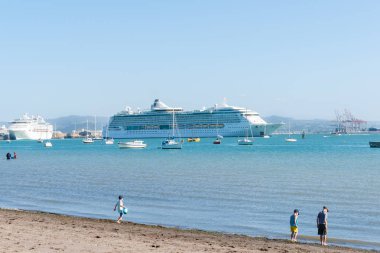 Yolcu gemilerine bağlantı noktası Tauranga Yeni Zelanda.