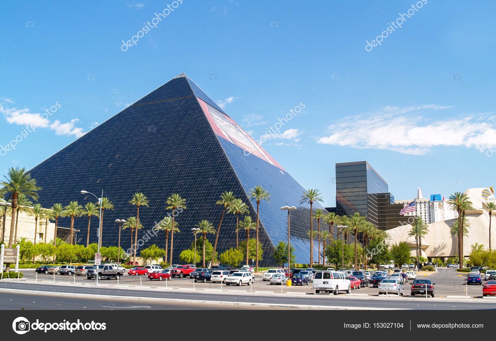 Large Black Pyramid Styled Shape Of Luxor Casino Hotel From The