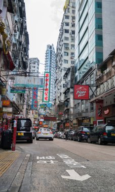 Street scene typically Asian in Hong Kong clipart