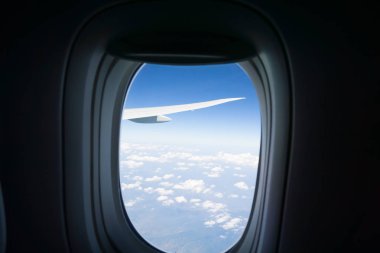 Outlook penceresi surroun ile seyahat ederken uçak pencereden