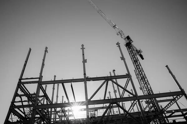 Yeni bina için Yapısal çelik çerçeve. — Stok fotoğraf