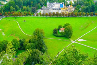 Salzburg city, Salzburg Kalesi ve castl yüksek bakış açısından
