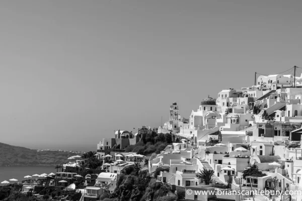 Fira Santorini August 2019 Traditional White Hillside Architecture Greek Islands — Stock Photo, Image