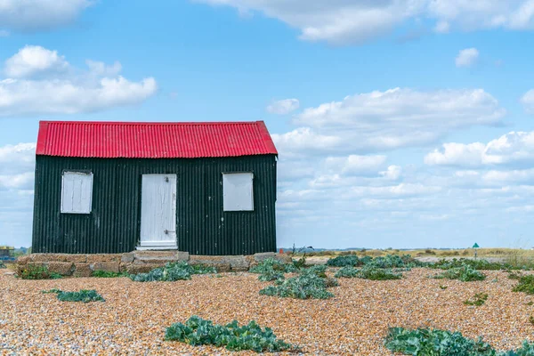 Famous black shed with red roof on Rye Nature Reserve. — 스톡 사진