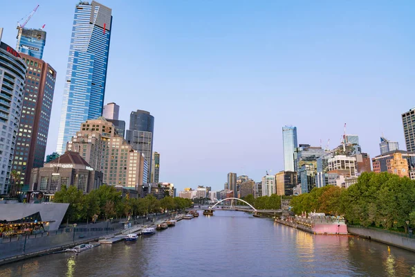 Melbourne Australien Mars 2020 Yarra River Och Southbank Morgonen Utan — Stockfoto
