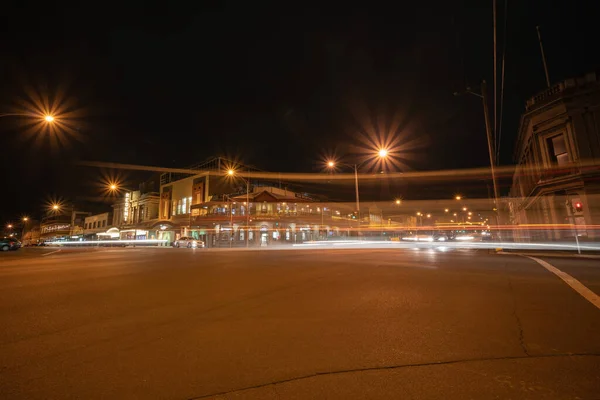 Ballarat Australia March 2020 Mair Street Night Its Victorian Buildings — Stock Photo, Image