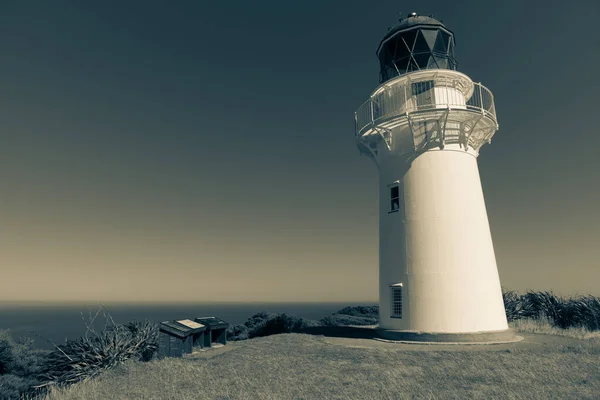 Lighthouse Most Eastern Point New Zealand Monochrome — Stock Photo, Image