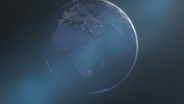 Luces nocturnas de África y Europa (24fps ) — Vídeo de stock