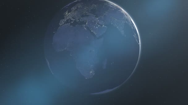 Luci notturne dell'Africa e dell'Europa (25fps ) — Video Stock