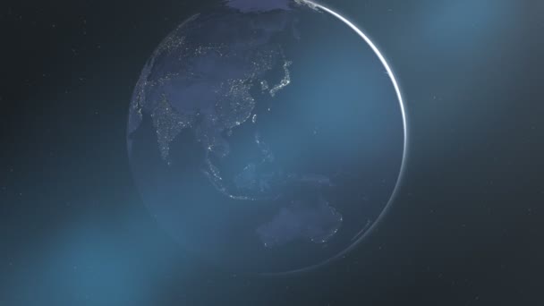 Luces nocturnas de Asia y Australia (25fps ) — Vídeo de stock