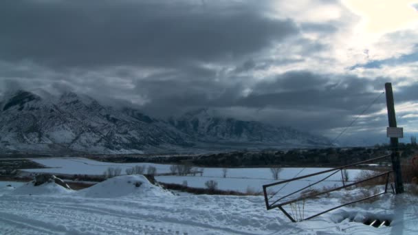 Wyoming zima Time-lapse — Wideo stockowe