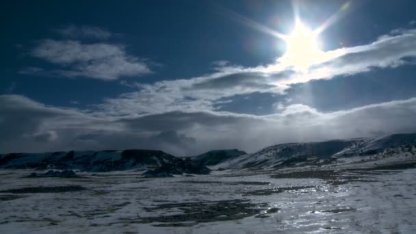 Ηλιόλουστο Ουαϊόμινγκ χειμώνα Time-lapse — Αρχείο Βίντεο