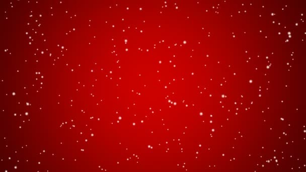 Holiday Snowfall on Red, Med — Stock Video