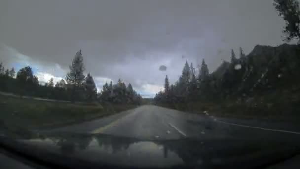 Regenachtige Dashcam Time-lapse — Stockvideo