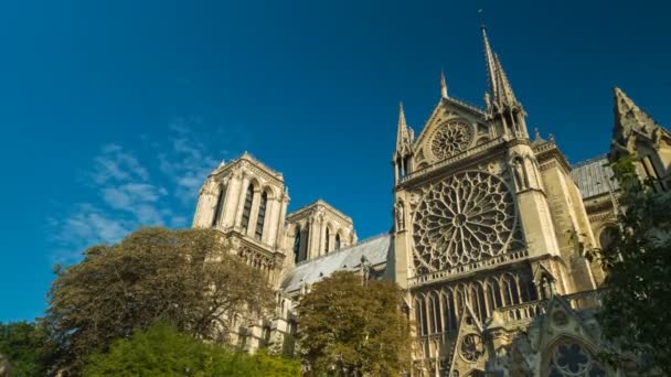 Notre Dame σύννεφα Time-lapse — Αρχείο Βίντεο