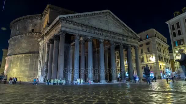 Romerska pantheonen exteriör Time-lapse — Stockvideo