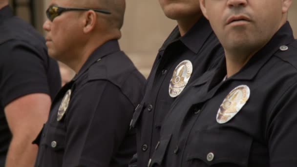 Blocco della polizia di Los Angeles, Distintivi ufficiali — Video Stock