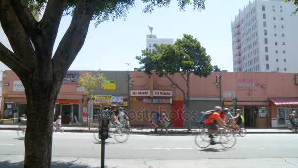 Ciclavia 通过三角洲，宽 — 图库视频影像