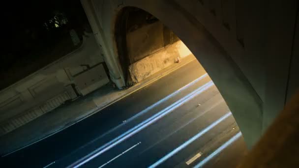 Тунель трафіку сповільненої зйомки — стокове відео