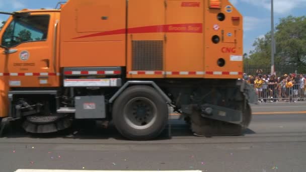 Καθαρή Παρέλαση Οδοκαθαριστών Street Sweepers Drive Figueroa Clean Street 2010 — Αρχείο Βίντεο