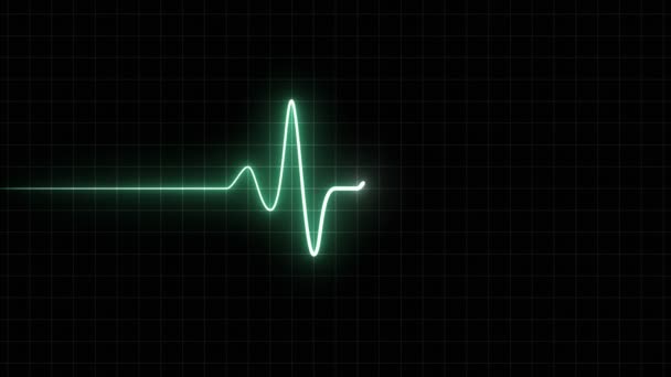 Pantalla de lazo EKG 60 BPM, verde w / rejilla — Vídeos de Stock